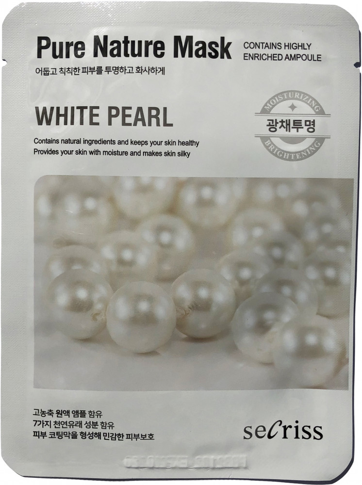 Маска для лица тканевая с экстрактом белого жемчуга «Pure Nature» | Anskin