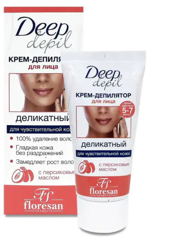 Крем-депилятор для удаления волос на лице | Deep depil | Floresan