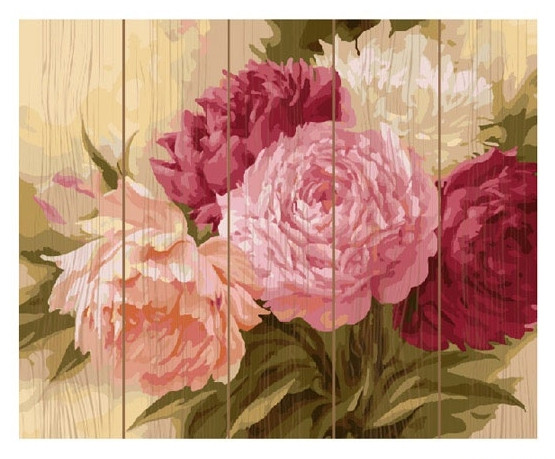 Набор для раскрашивания по номерам на дереве «Оттенки розового» (40×50 см) | Картины по номерам на дереве | Molly