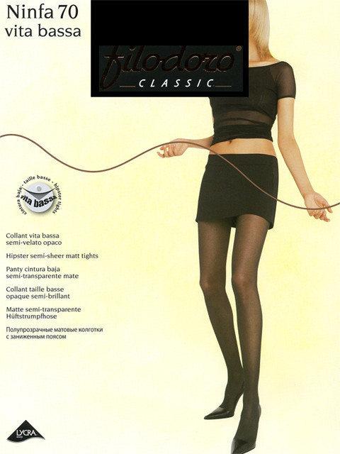 Колготки женские «Ninfa Vita Bassa» (nero, 70 DEN) | Filodoro