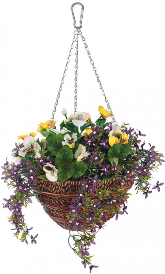 Корзина с цветами подвесная Pansy & Lobelia