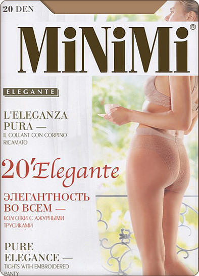 Колготки с ажурными трусиками «Elegante 20» (caramello, 20 DEN) | Elegante | MINIMI