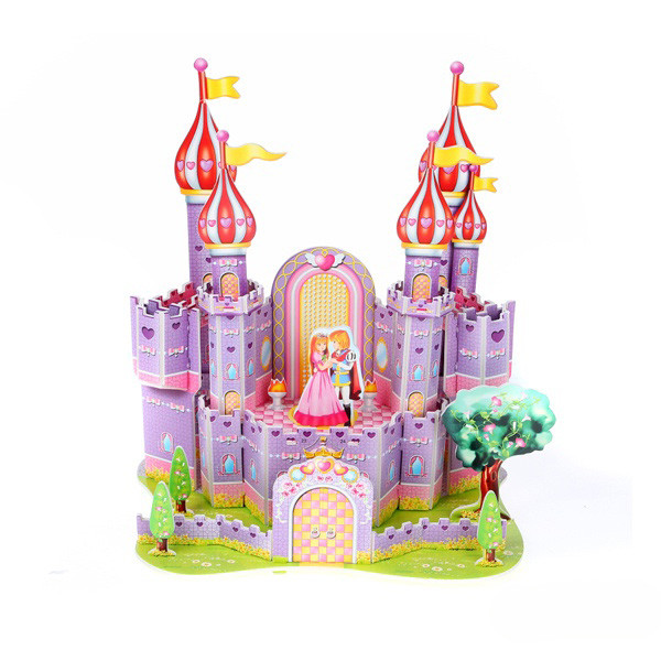 3D пазл из пенокартона «Фиолетовый замок» | Кукольные домики Mini | Zilipoo