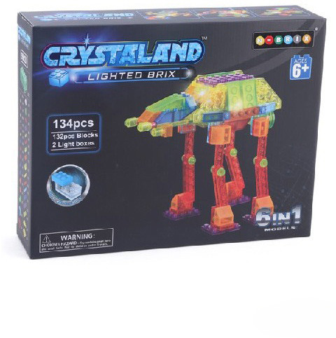 Конструктор светящийся 6 в 1 «Шагающий луноход» | Lighted Brix | Crystaland