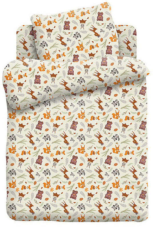 Комплект постельного белья «Маленькие зверушки» (арт. 8881-1, бязь, 1-спальный, наволочка 40х60) | Кошки-мышки