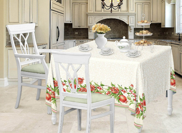Скатерть рогожка (145х145 см) | Спелый гранат | Романтика