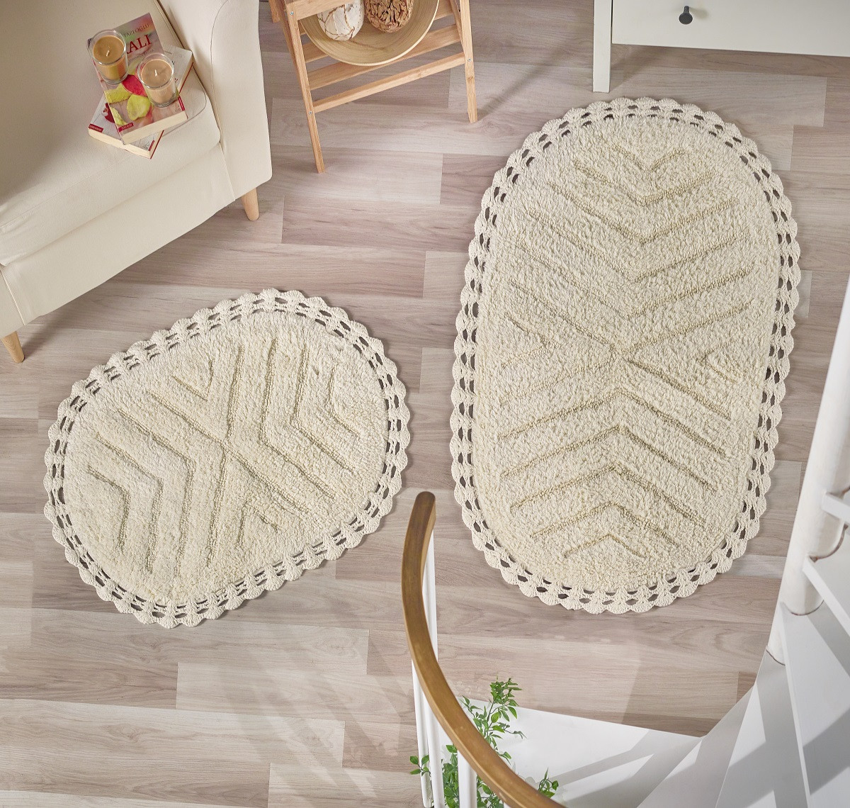 Набор ковриков для ванной кружевной | Cross | Modalin