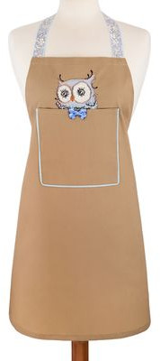 Фартук «Сова» с вышивкой (хаки) | Santalino