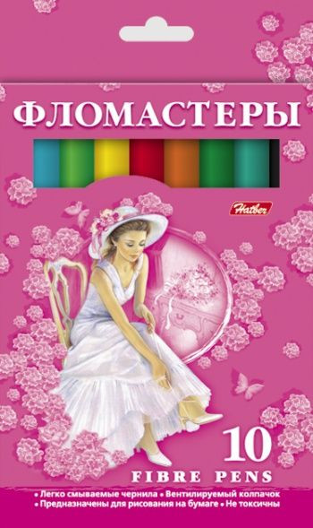 Фломастеры (10 цветов) | Принцессы 4D | Hatber