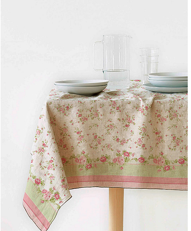 Скатерть рогожка «Чайная роза» | Шарлиз | Романтика