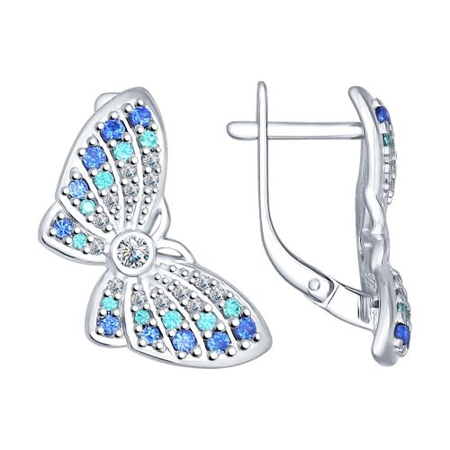 Серьги из серебра с фианитами | SOKOLOV