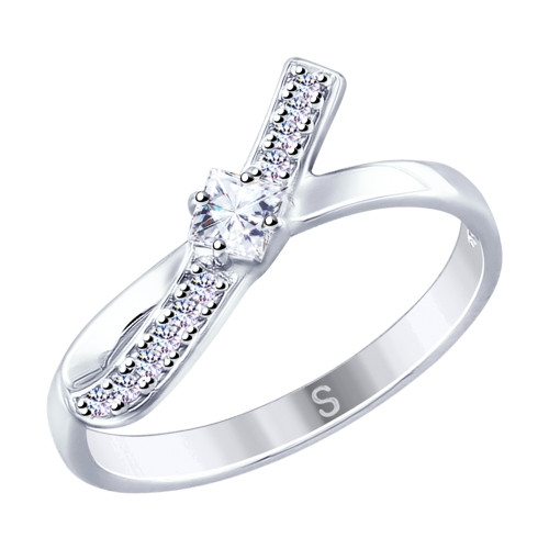 Кольцо из серебра с фианитами | SOKOLOV