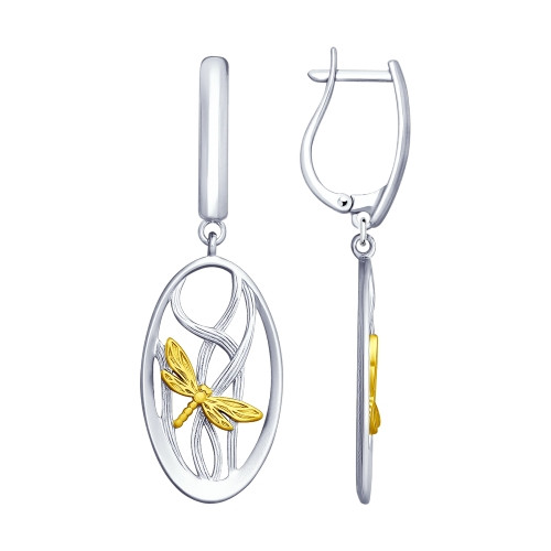 Серьги из золоченого серебра | SOKOLOV