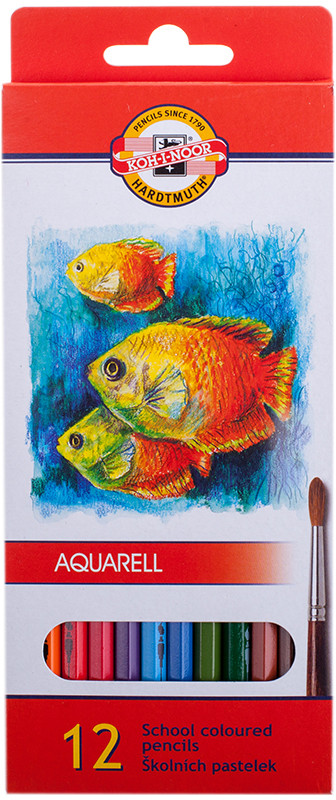 Карандаши акварельные (12 цветов) | Рыбы | Koh-I-Noor