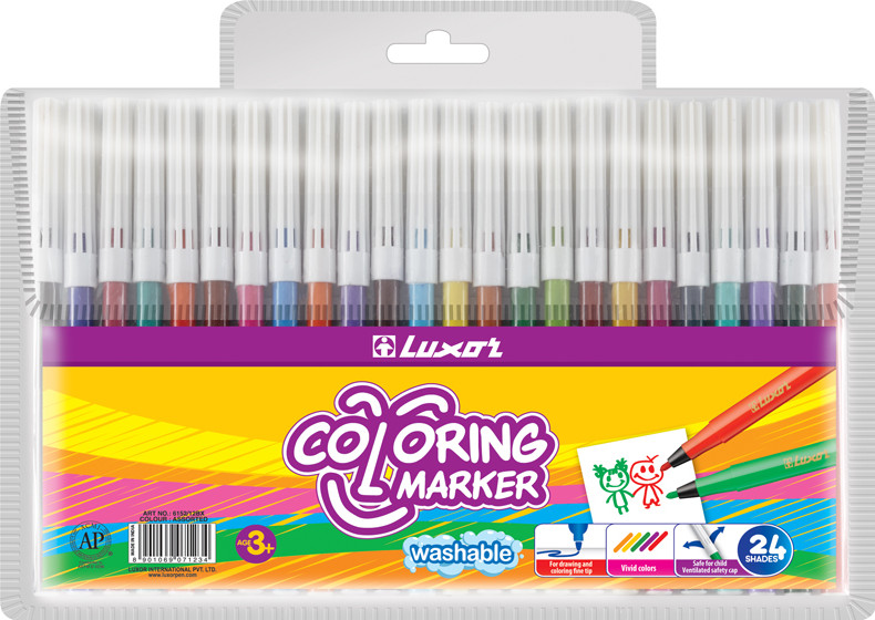 Фломастеры (смываемые, 24 цвета) | Coloring | Luxor