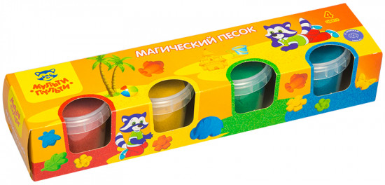 Песок для лепки (1 формочка, 4 цвета)
