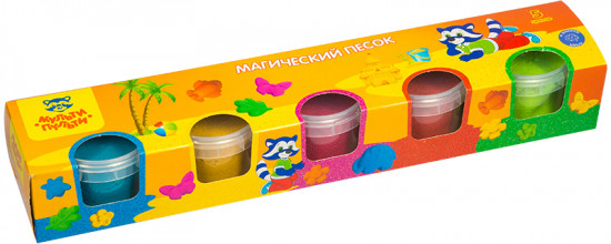 Песок для лепки (1 формочка, 5 цветов)