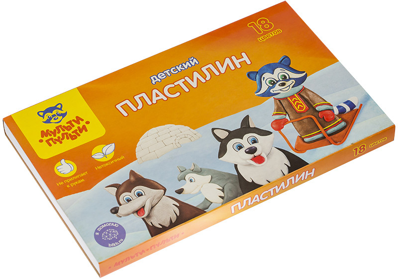 Пластилин (18 цветов, стек) | Приключения Енота | Мульти-Пульти