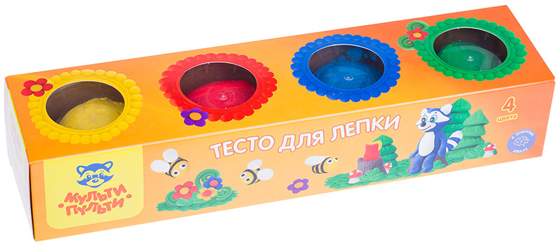 Тесто для лепки (4 цвета) | Приключения Енота | Мульти-Пульти