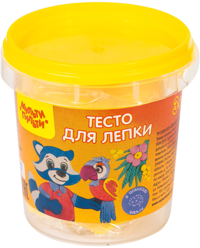 Тесто для лепки (цвет желтый) | Приключения Енота | Мульти-Пульти