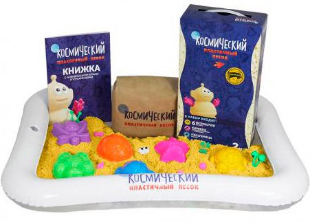 Песок пластичный с формочками (желтый, 2 кг)