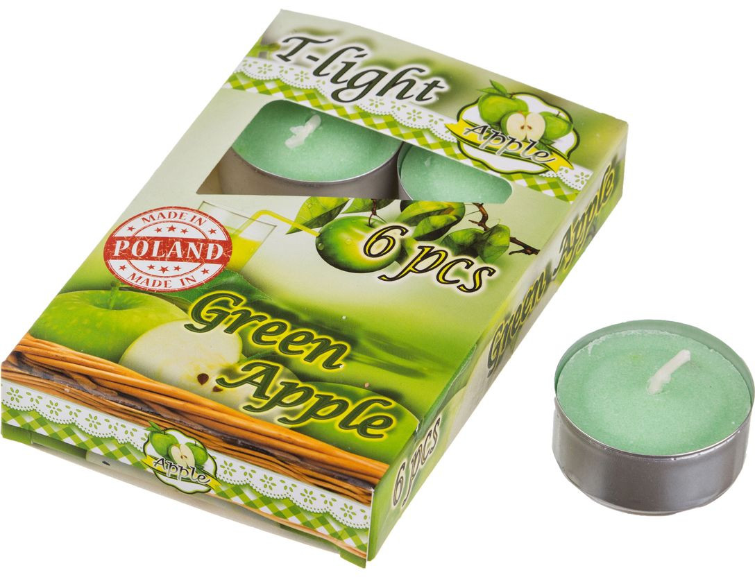 Набор плавающих свечей «Зеленое яблоко» (6 шт.) | Adpal