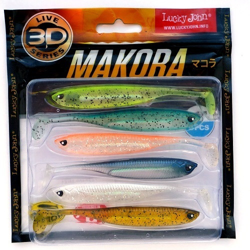 Виброхвосты «Makora shad tail 10,00» (цвет MIX1, 6 шт.)