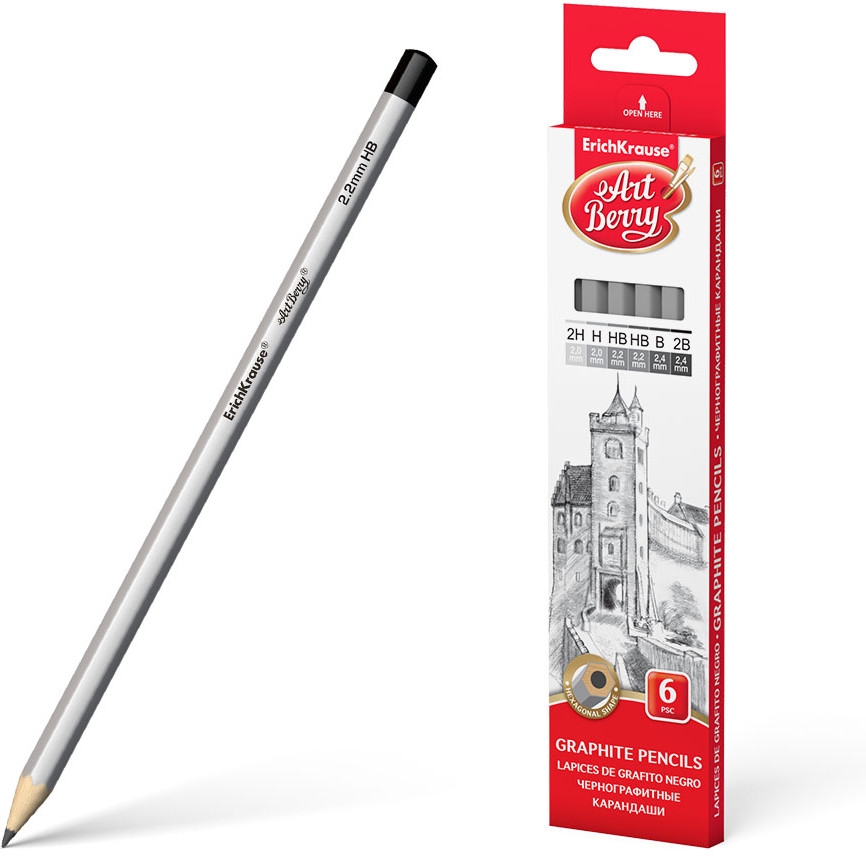 Набор чернографитных карандашей «ArtBerry», 6 штук | Artberry | Erich Krause