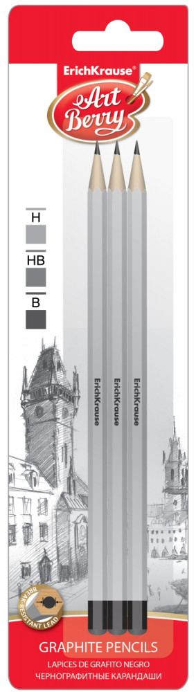 Набор чернографитных карандашей «ArtBerry», 3 штук | Artberry | Erich Krause