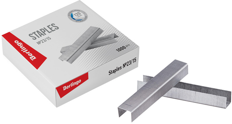 Скобы для степлера №23/15 (1000 шт.) | Berlingo
