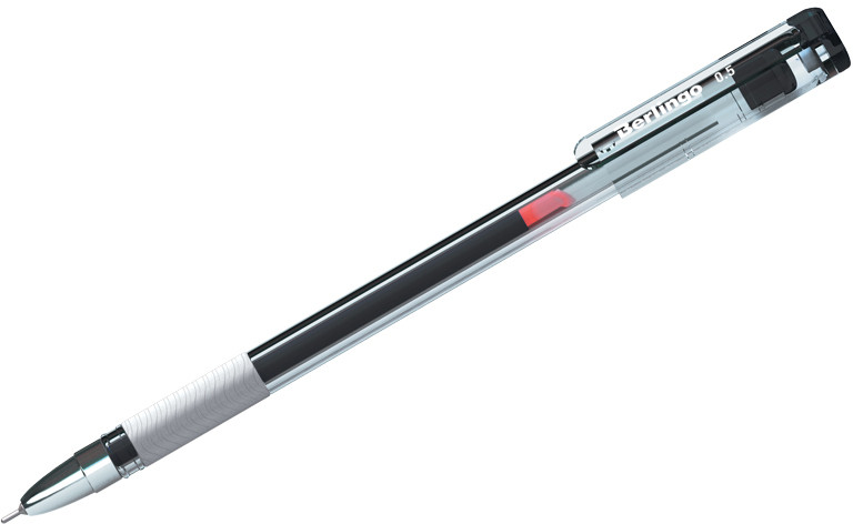 Ручка гелевая (черная, грип, игольчатый стержень) | Standard | Berlingo