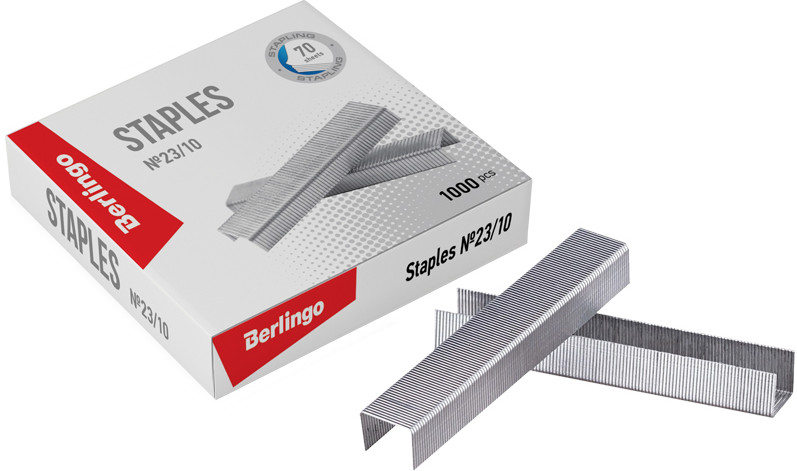 Скобы для степлера №23/10 (1000 шт.) | Berlingo