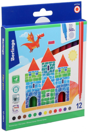 Фломастеры (смываемые, 12 цветов)