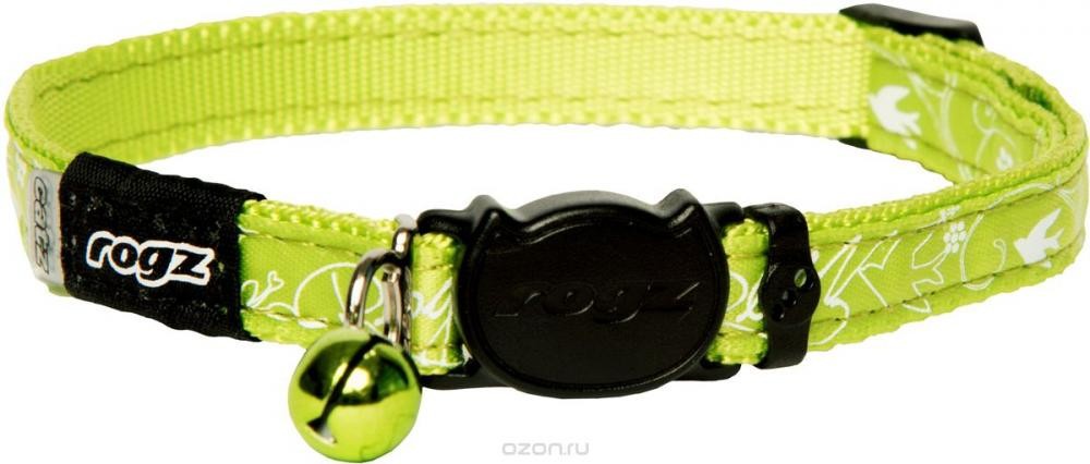 Ошейник для кошек «Лаймовая феерия» (с застежкой, ширина 1,1 см, 20-31 см) | Silky сat | Rogz
