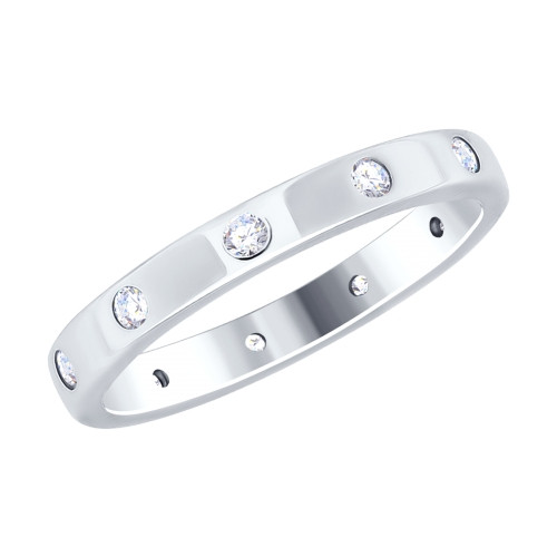 Кольцо из серебра с фианитами | SOKOLOV