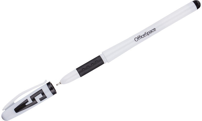 Ручка гелевая (черная, грип, игольчатый стержень) | OfficeSpace