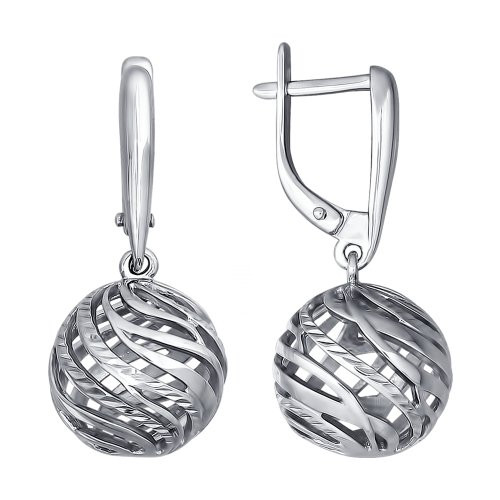 Серьги из серебра с алмазной гранью | SOKOLOV