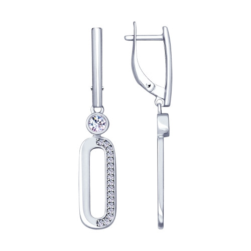 Серьги из серебра с фианитами | SOKOLOV