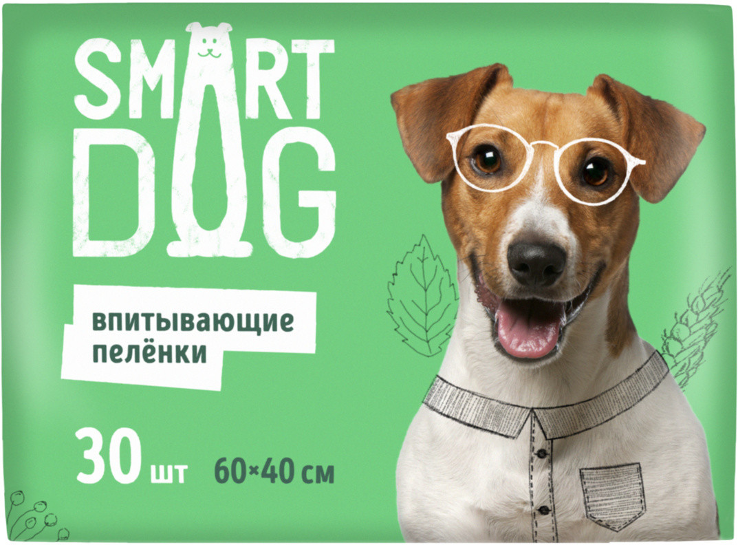 Пеленки впитывающие для собак (60×40 см, 30 шт.) | Smart Dog
