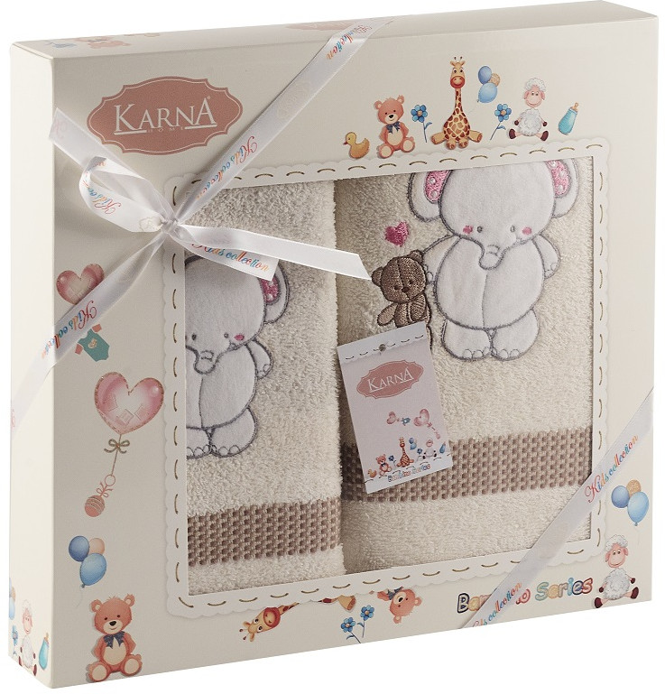 Комплект махровых полотенец (50×70 см −1 шт., 70×120 см −1 шт.) | Bambino-Slon | Karna