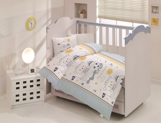 Комплект постельного белья для детской кроватки Teddy (ранфорс, 2 наволочки 35×45+5 см)
