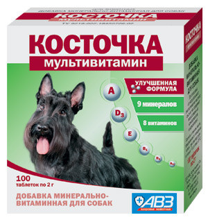 Добавка минерально-витаминная «Косточка Мультивитамин» (100 таблеток)