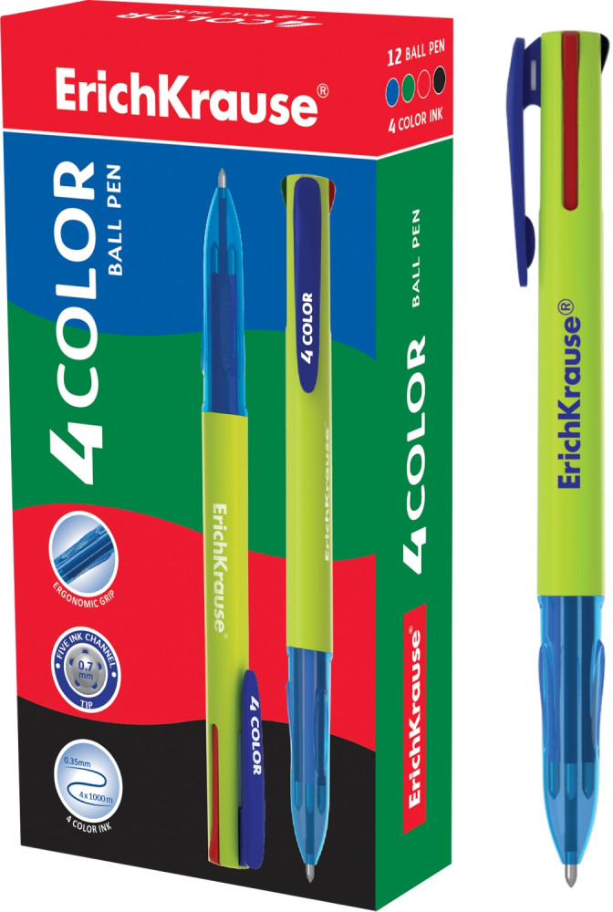 Ручка шариковая автоматическая «4 Color» (4-х цветная) | Erich Krause