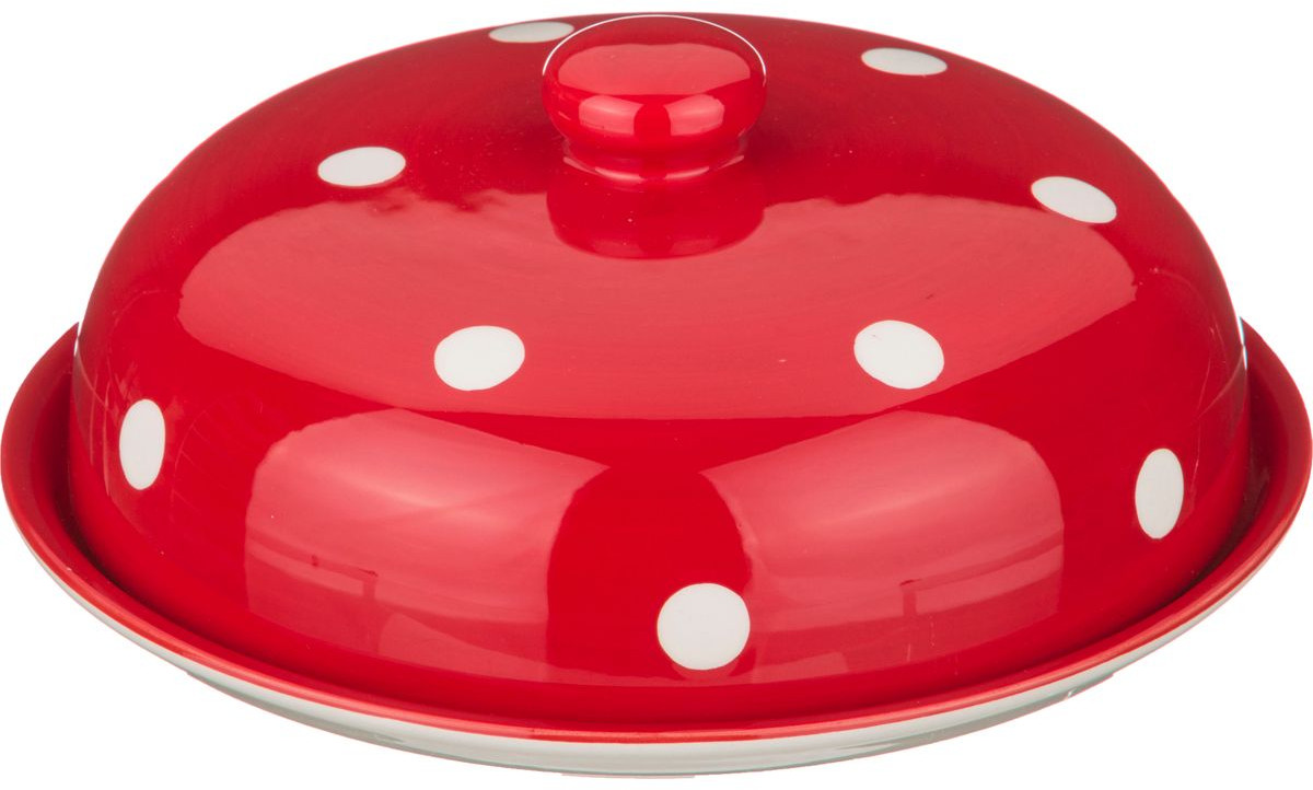 Блюдо для блинов с крышкой (23×10 см) | Горошек | Agness