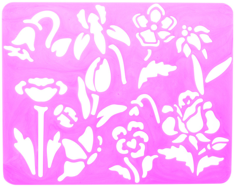 Трафарет-раскраска «Цветы» | Стамм