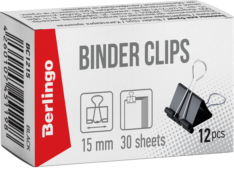 Зажимы для бумаг (12 шт.) | Berlingo