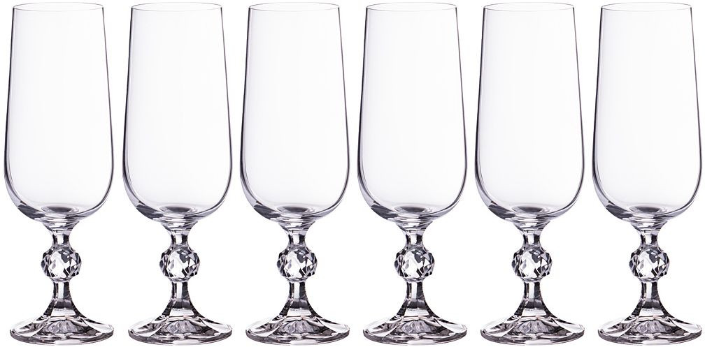 Набор бокалов для шампанского (180 мл, 6 шт.) | Klaudie/Sterna | Crystalite Bohemia
