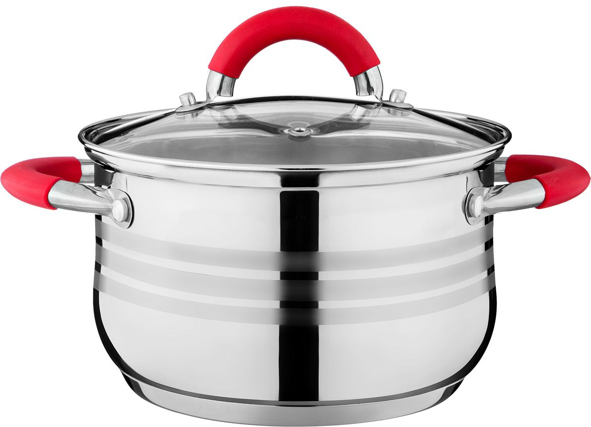 Кастрюля с крышкой и силиконовыми ручками | Agness