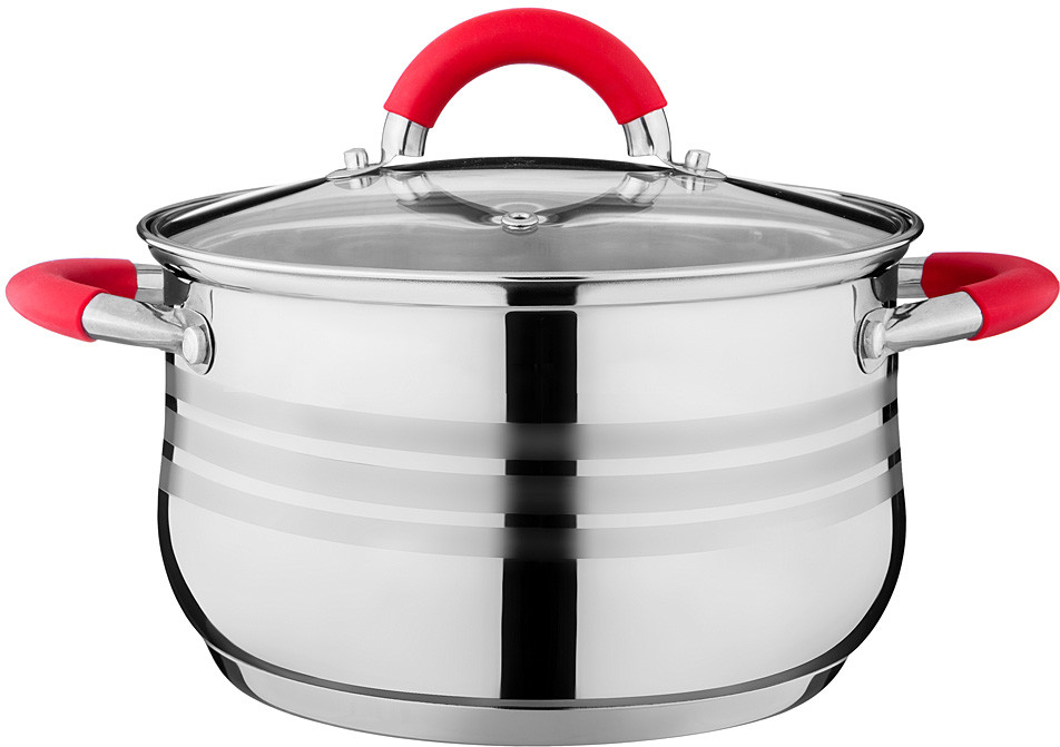 Кастрюля с крышкой и силиконовыми ручками | Agness