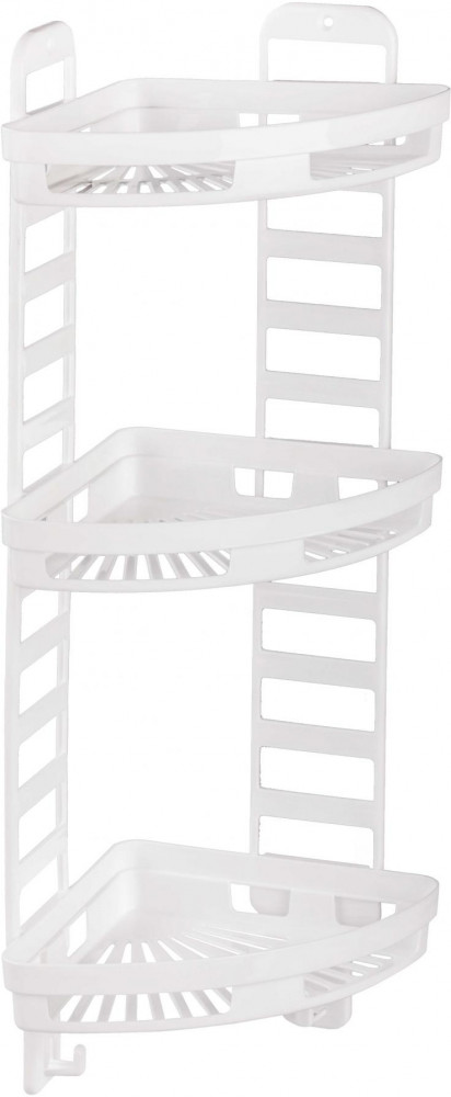 Полка для ванной угловая (3-х ярусная, 25 × 18 × 58 см) | Альтернатива